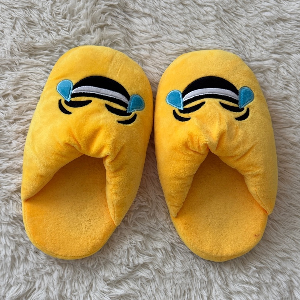 Yellow Emoji Kids Slippers